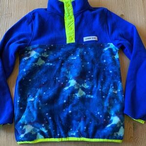 Lands' End Neon Green and Blue Fleece Jacket